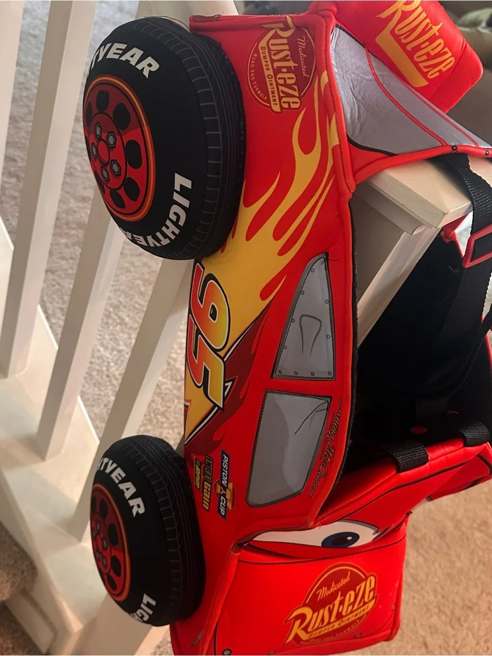 Disney Lightning McQueen Red and Yellow Kids Costume - Picture 4 of 6